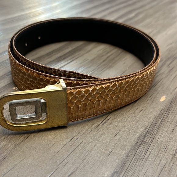 SNAKESKIN LEATHER BELT - Picture 2 of 15